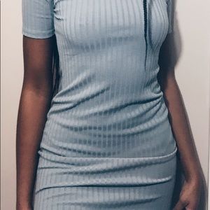 Baby blue Short Turtleneck Bodycon Dress